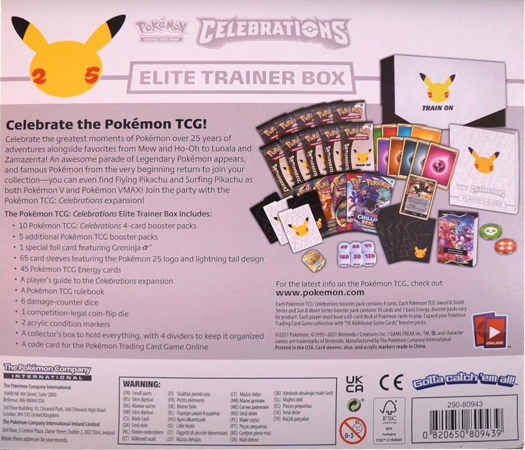 (Tear in Wrap) Celebrations: 25th Anniversary - Elite Trainer Box - Read Description