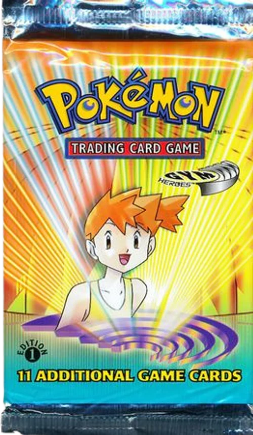 Pokemon Gym Heroes 1st Edition Booster Pack - Misty Artwork (Light Pack)