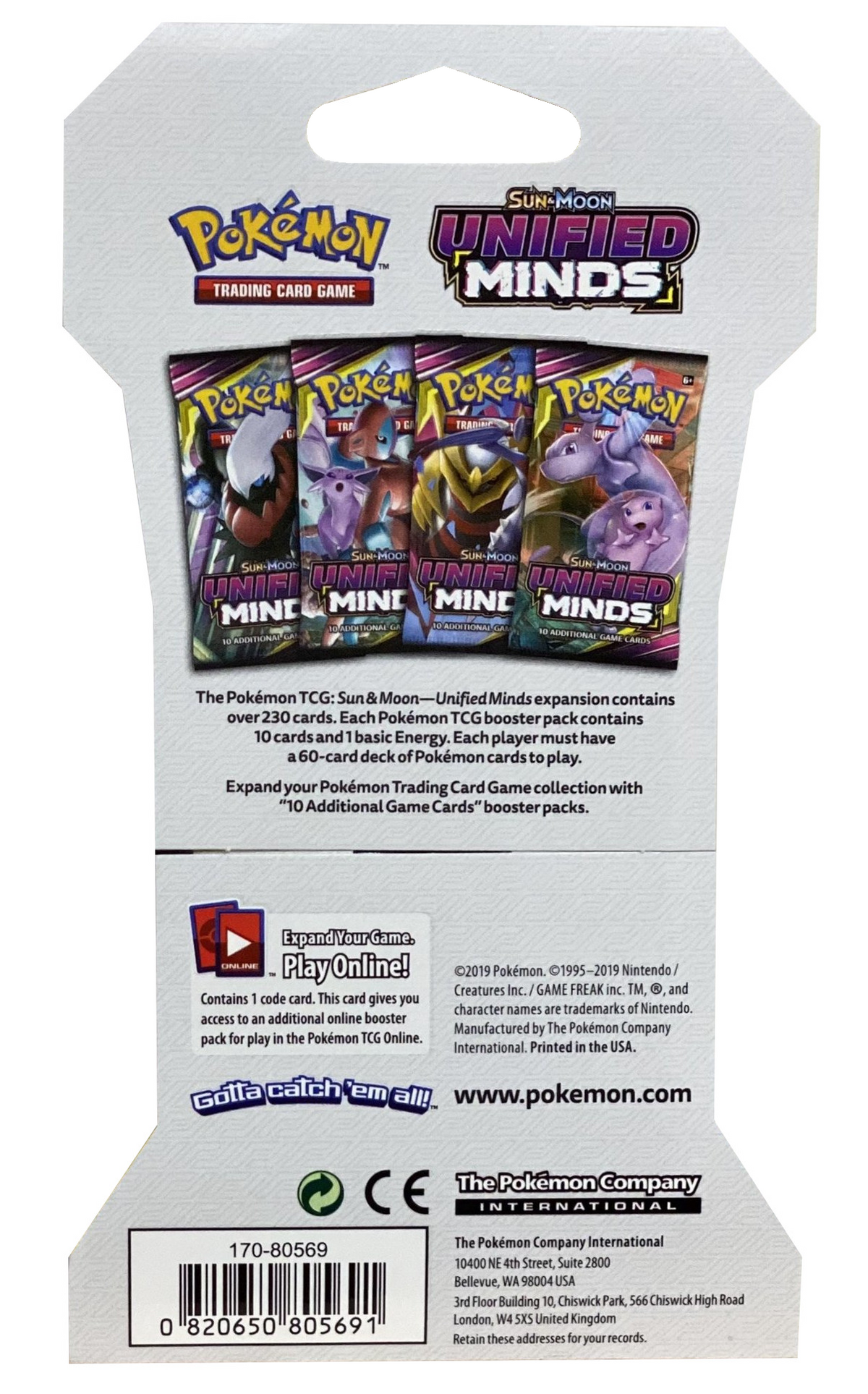 Sun & Moon: Unified Minds - Sleeved Booster Pack (Random Art)