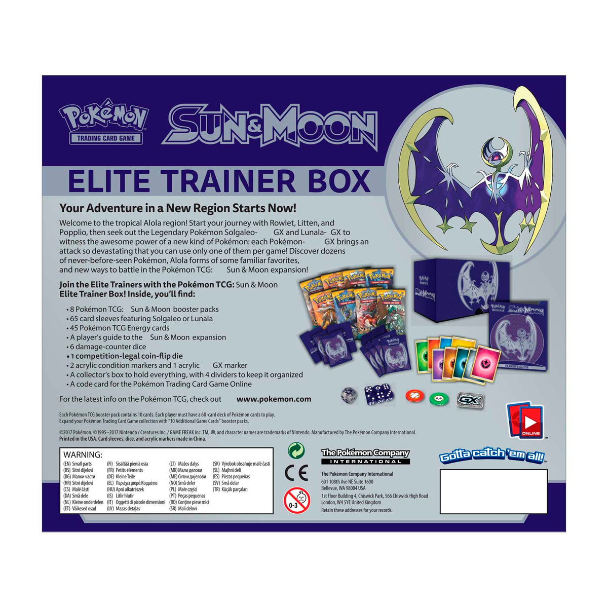 Sun & Moon - Elite Trainer Box (Lunala)(Read Description)